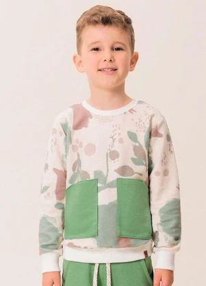 Bugbee - Conjunto Infantil Casaco e Calça Moletom Verde - BUGBEE