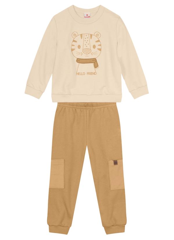 Brandili - Conjunto Infantil com Bordado de Tigre Bege 2