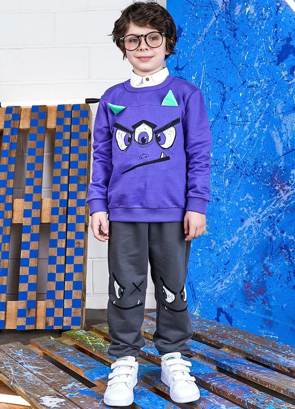 Youccie - Conjunto Infantil com Estampa Divertida Roxo