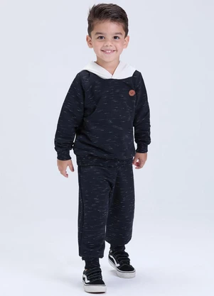 Vida Costeira - Conjunto Infantil de Inverno Moletom Jet Preto - VIDA COSTEIRA