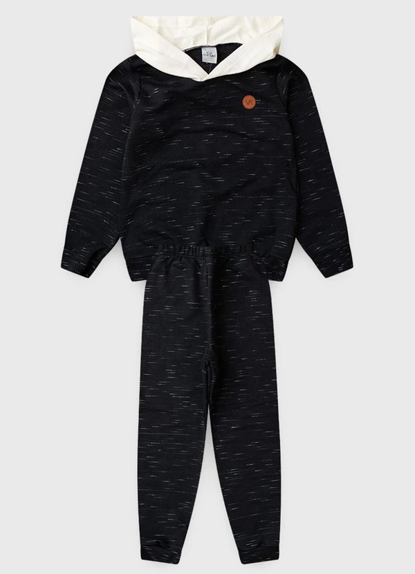 Vida Costeira - Conjunto Infantil de Inverno Moletom Jet Preto 4