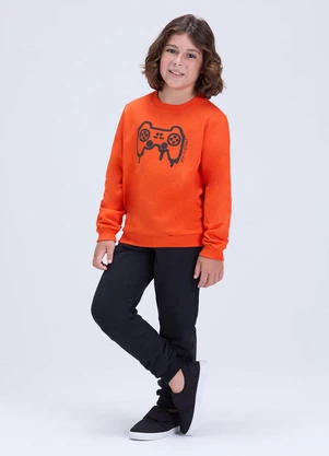 Vida Costeira - Conjunto Infantil de Moletom Game Laranja - VIDA COSTEIRA