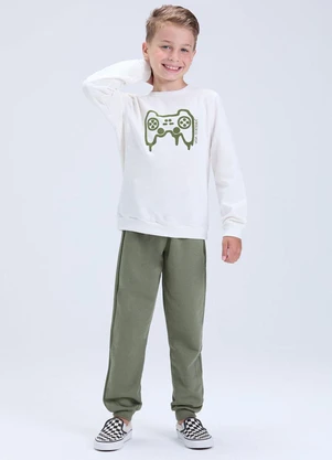 Vida Costeira - Conjunto Infantil de Moletom Game Off White - VIDA COSTEIRA