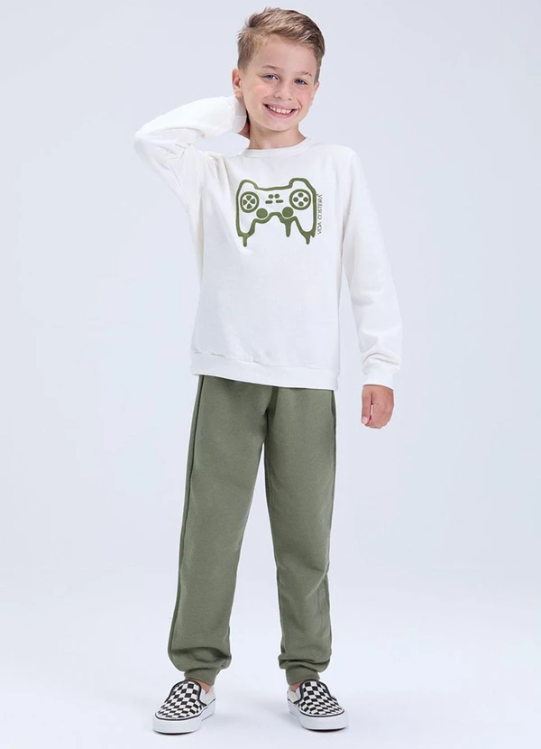 Vida Costeira - Conjunto Infantil de Moletom Game Off White 1