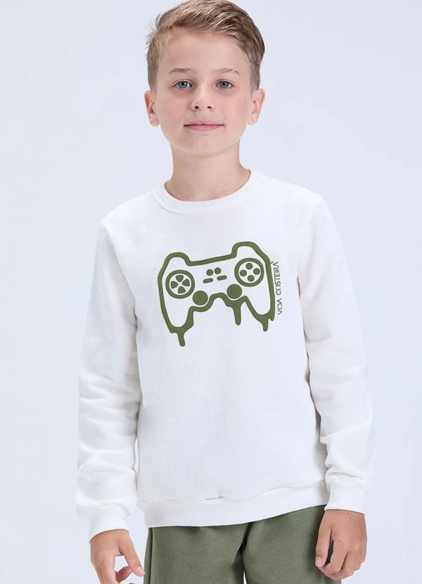 Vida Costeira - Conjunto Infantil de Moletom Game Off White 5