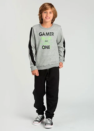 Vida Costeira - Conjunto Infantil de Moletom Gamer One Mescla - VIDA COSTEIRA