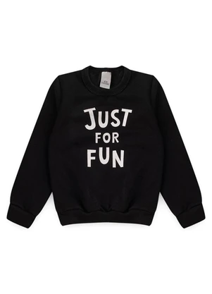 Vida Costeira - Conjunto Infantil de Moletom Just For Fun Preto - VIDA COSTEIRA