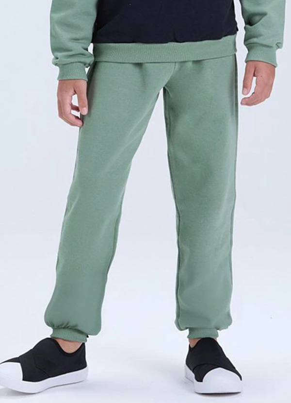 Vida Costeira - Conjunto Infantil de Moletom Tricolor Verde 3