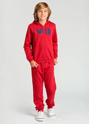 Vida Costeira - Conjunto Infantil de Moletom Wild Vermelho - VIDA COSTEIRA