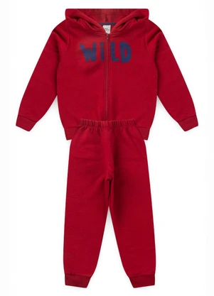 Vida Costeira - Conjunto Infantil de Moletom Wild Vermelho - VIDA COSTEIRA