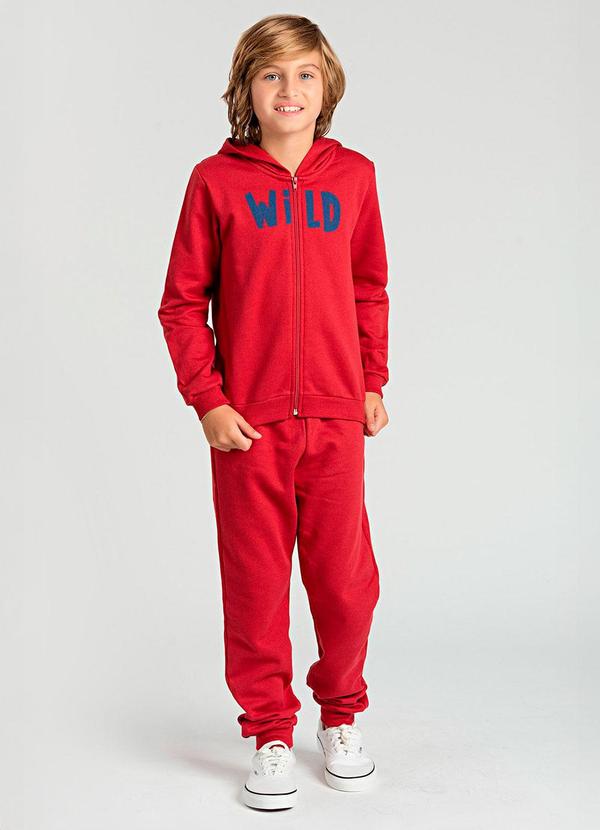 Vida Costeira - Conjunto Infantil de Moletom Wild Vermelho