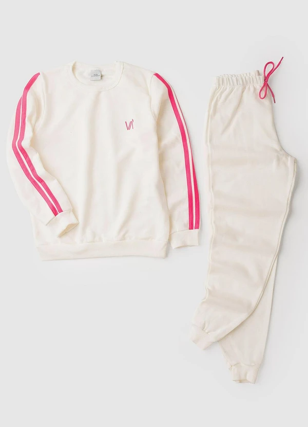 Vida Costeira - Conjunto Infantil Detalhe Faixas Off White 5