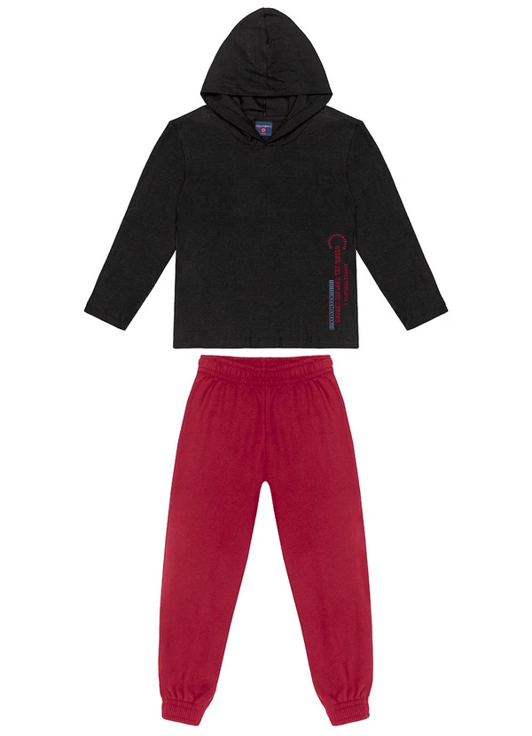 Guloseima - Conjunto Infantil em Meia Malha Preto