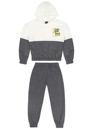 Guloseima - Conjunto Infantil em Moletom Branco - GULOSEIMA