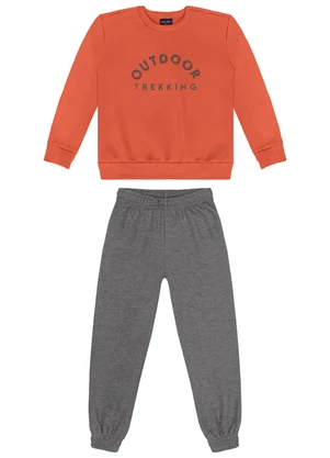 Guloseima - Conjunto Infantil em Moletom Laranja - GULOSEIMA