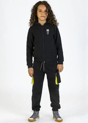 Soft Bonni - Conjunto Infantil em Moletom Preto - SOFT BONNI