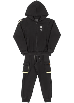 Soft Bonni - Conjunto Infantil em Moletom Preto - SOFT BONNI