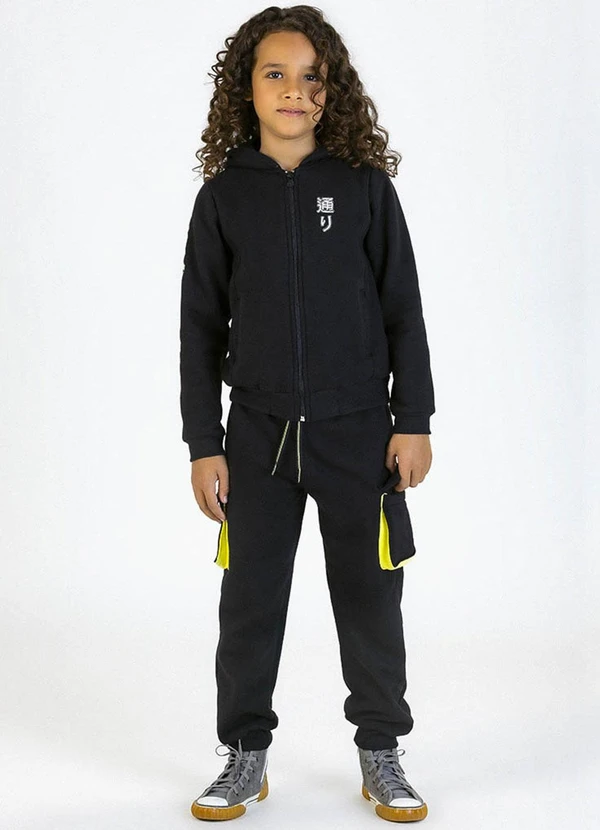 Soft Bonni - Conjunto Infantil em Moletom Preto