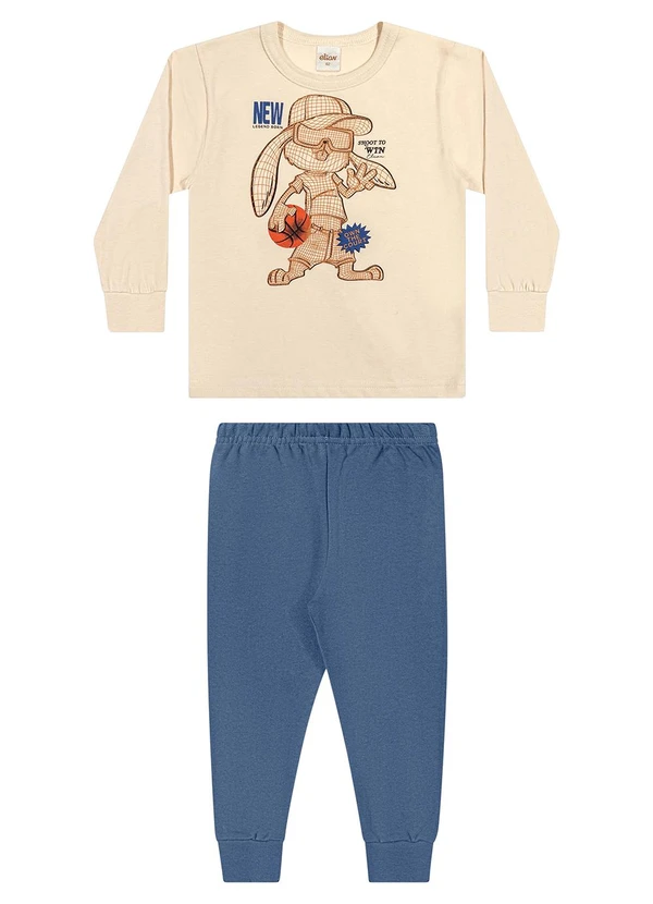 Elian - Conjunto Infantil Esportivo Animais Bege