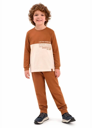 Ddk - Conjunto Infantil Estampa Explore Bege - DDK
