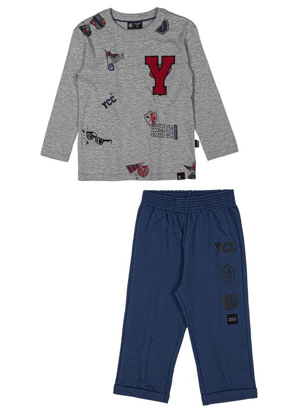 Youccie - Conjunto Infantil Estampado Cinza
