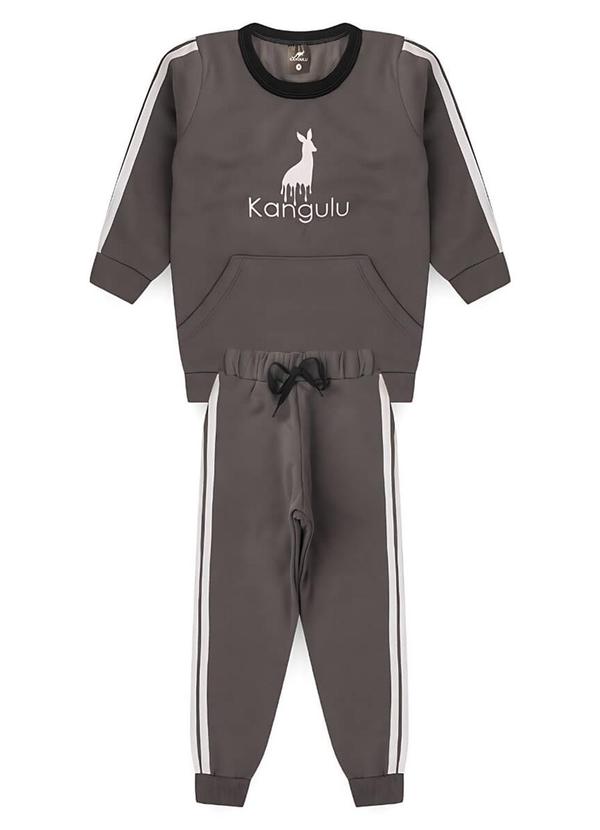 Rosa Azul - Conjunto Infantil Inverno Básico Kangulu Chumbo