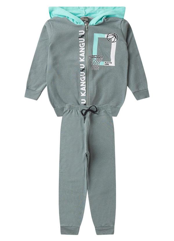 Rosa Azul - Conjunto Infantil Inverno Basquete Kangulu Cinza