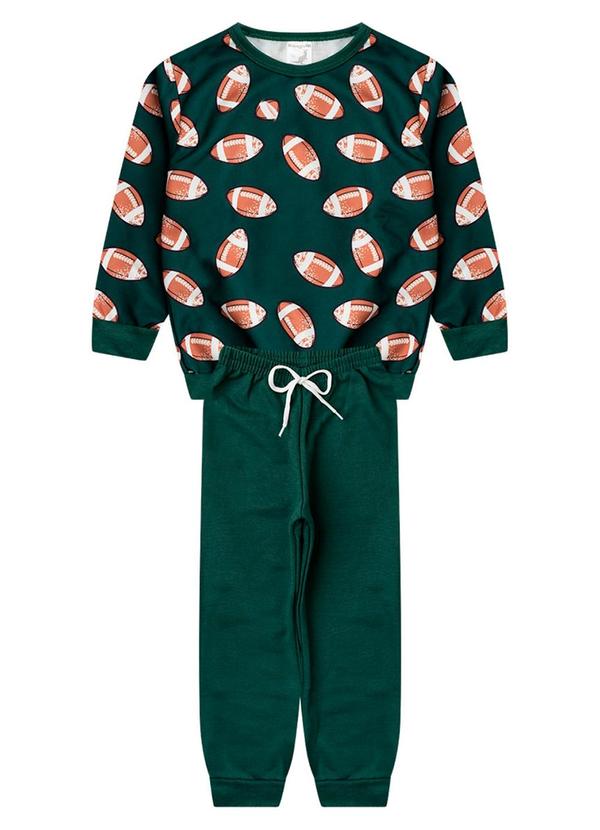 Rosa Azul - Conjunto Infantil Inverno Bola Verde Militar