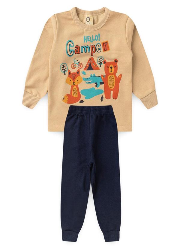 Rosa Azul - Conjunto Infantil Inverno Camper Kangulu Café