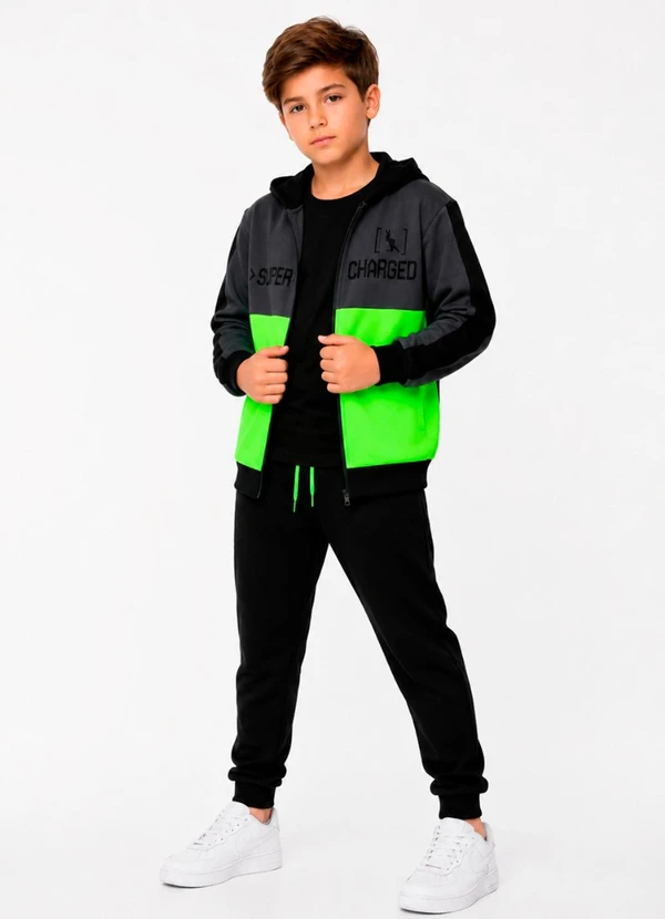 Rosa Azul - Conjunto Infantil Inverno Charged Preto