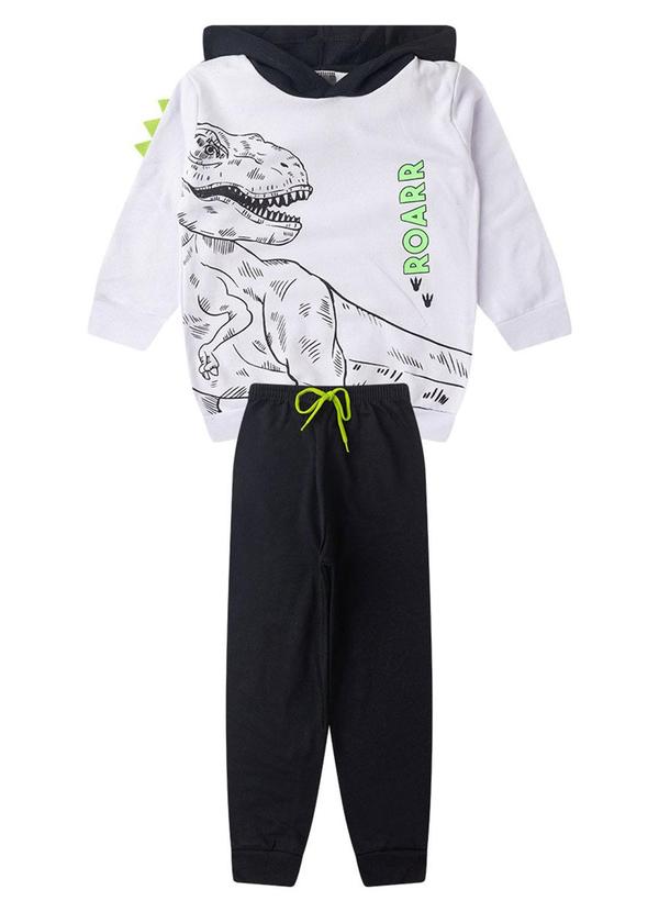 Rosa Azul - Conjunto Infantil Inverno Dino Kangulu Branco