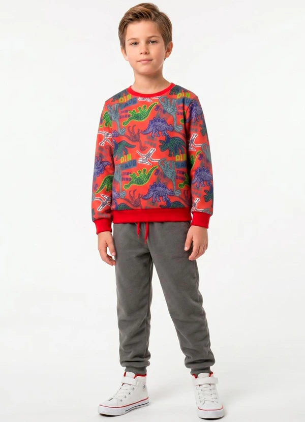 Rosa Azul - Conjunto Infantil Inverno Fóssil Vermelho