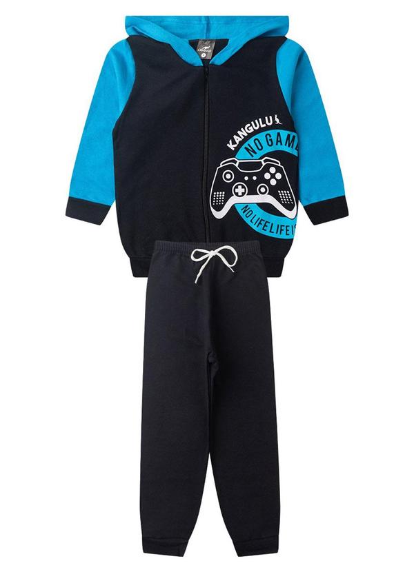 Rosa Azul - Conjunto Infantil Inverno Gamer Kangulu Preto