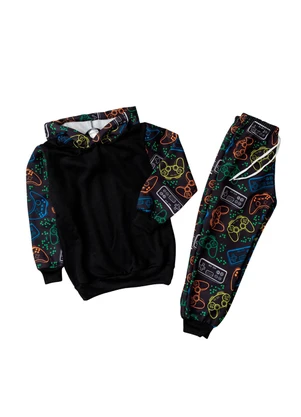 Rosa Azul - Conjunto Infantil Inverno Gaming Preto - ROSA AZUL