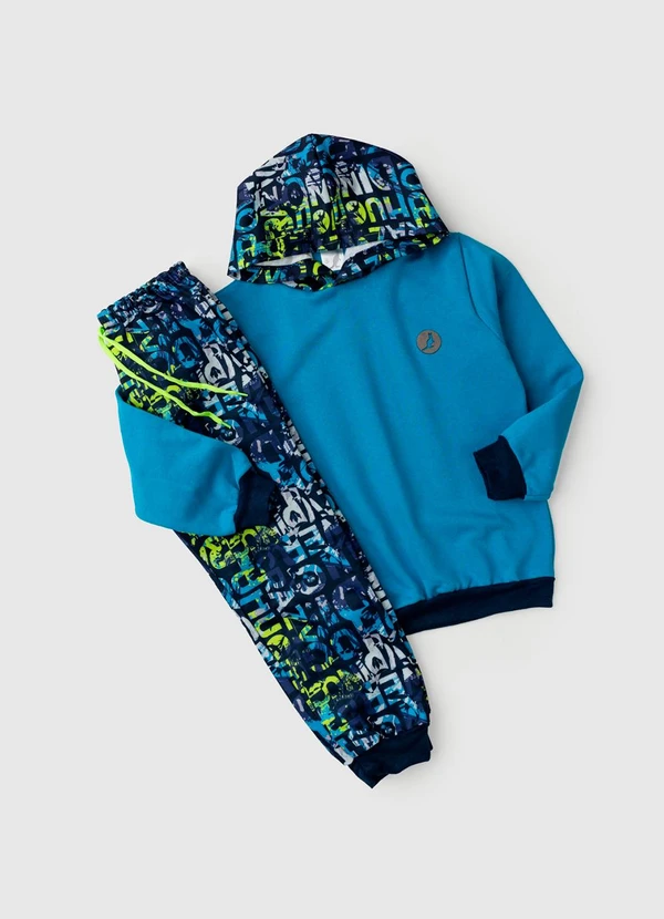 Rosa Azul - Conjunto Infantil Inverno Grafite Azul Cobalto