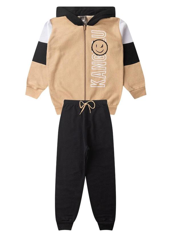 Rosa Azul - Conjunto Infantil Inverno Happy Kangulu  Bege