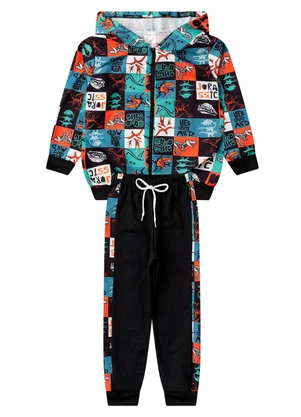 Rosa Azul - Conjunto Infantil Inverno Jurassic Preto - ROSA AZUL