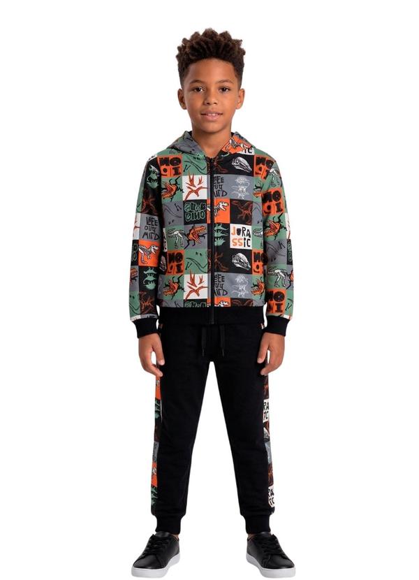 Rosa Azul - Conjunto Infantil Inverno Jurassic Preto