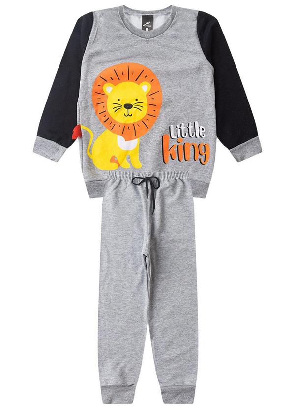 Rosa Azul - Conjunto Infantil Inverno Leão Kangulu Mescla