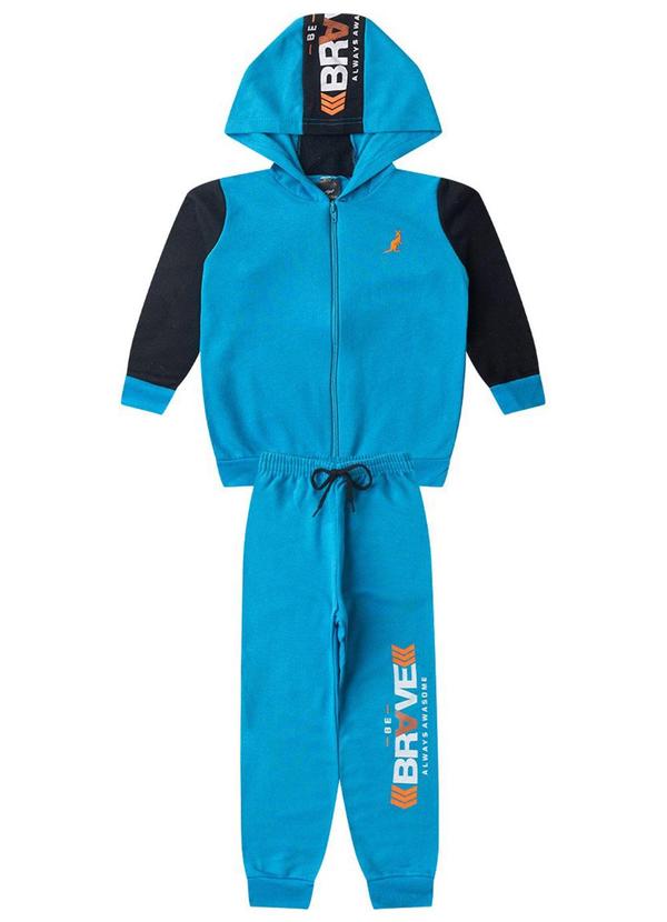Rosa Azul - Conjunto Infantil Inverno Mascote Kangulu Azul