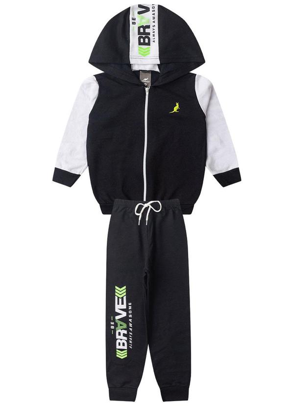 Rosa Azul - Conjunto Infantil Inverno Mascote Kangulu Preto