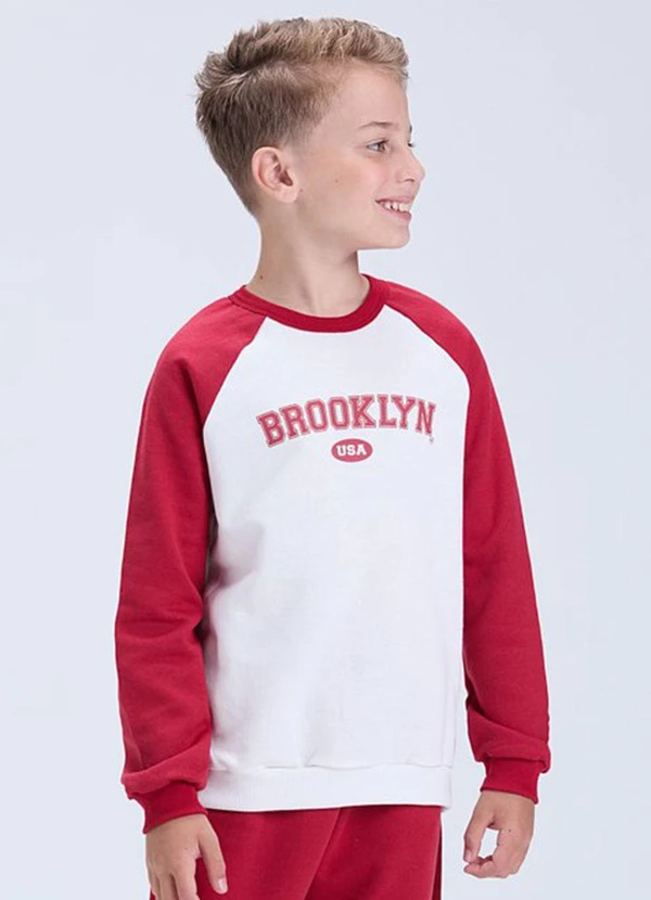 Vida Costeira - Conjunto Infantil Inverno Moletom Brooklyn Bordo 3