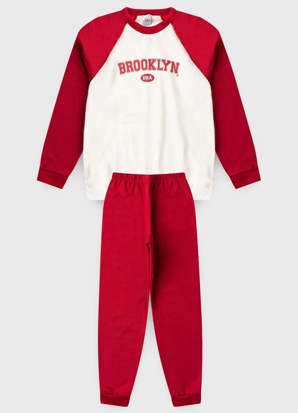 Vida Costeira - Conjunto Infantil Inverno Moletom Brooklyn Bordo 5