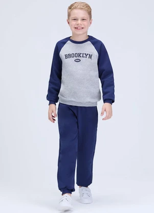 Vida Costeira - Conjunto Infantil Inverno Moletom Marinho - VIDA COSTEIRA