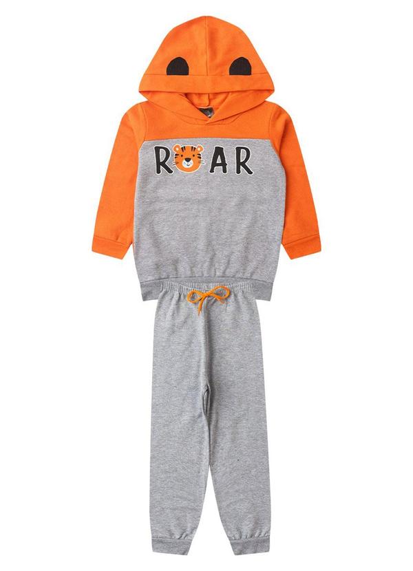 Rosa Azul - Conjunto Infantil Inverno Roar Kangulu Cinza