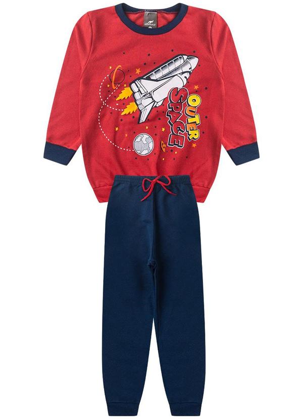 Rosa Azul - Conjunto Infantil Inverno Space Kangulu Vermelho