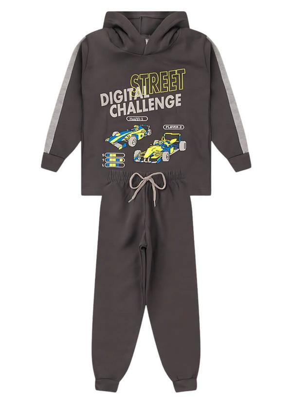 Rosa Azul - Conjunto Infantil Inverno Street Kangulu Cinza