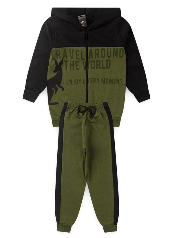 Rosa Azul - Conjunto Infantil Inverno Travel Kangulu Preto