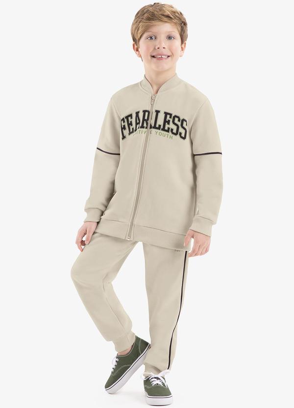 Rovi Kids - Conjunto Infantil Jaqueta com Calça Bege