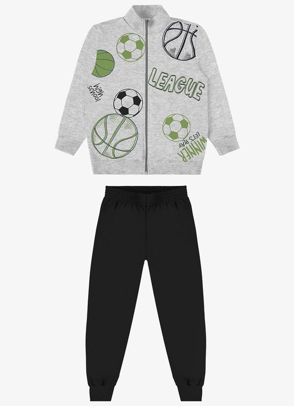 Rovi Kids - Conjunto Infantil Jaqueta com Calça Cinza